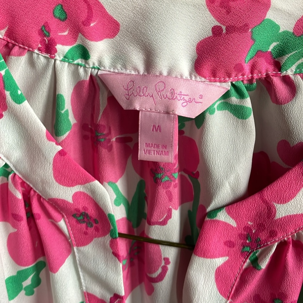 Lilly Pulitzer Alima Top Blouse Flowers and Trees M - Picture 2 of 5
